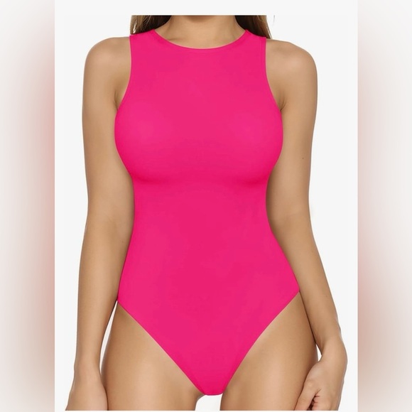 MANGOPOP Tank Top Body Suits Sexy Crew Neck Racerback Halter - Picture 2 of 10